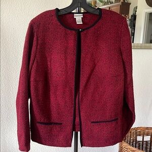 Fashion Bug Red and Black Cardigan Sweater